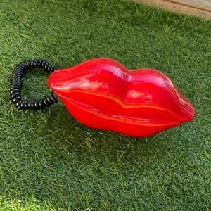 Iconic Vintage Red Lips Landline Telephone - 80s Pop Art Decor